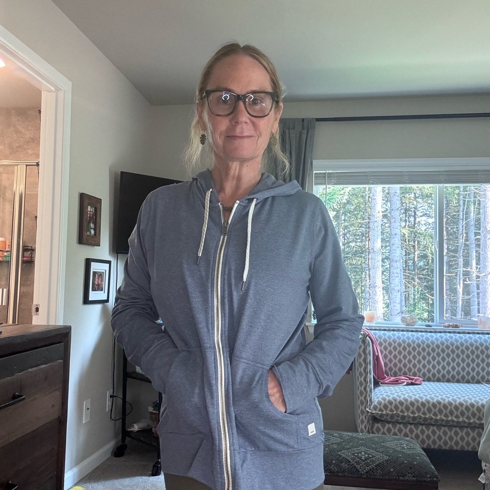 Blue gray Vuori Zip-Up Hoodie